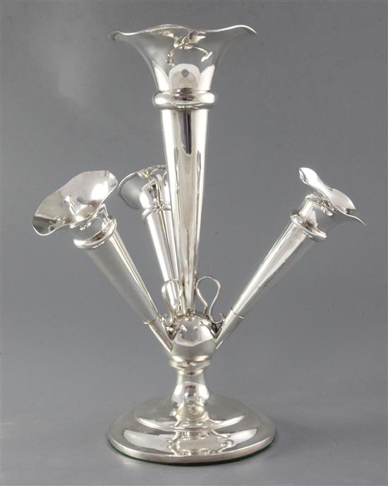 A George V silver epergne, 36.1cm.